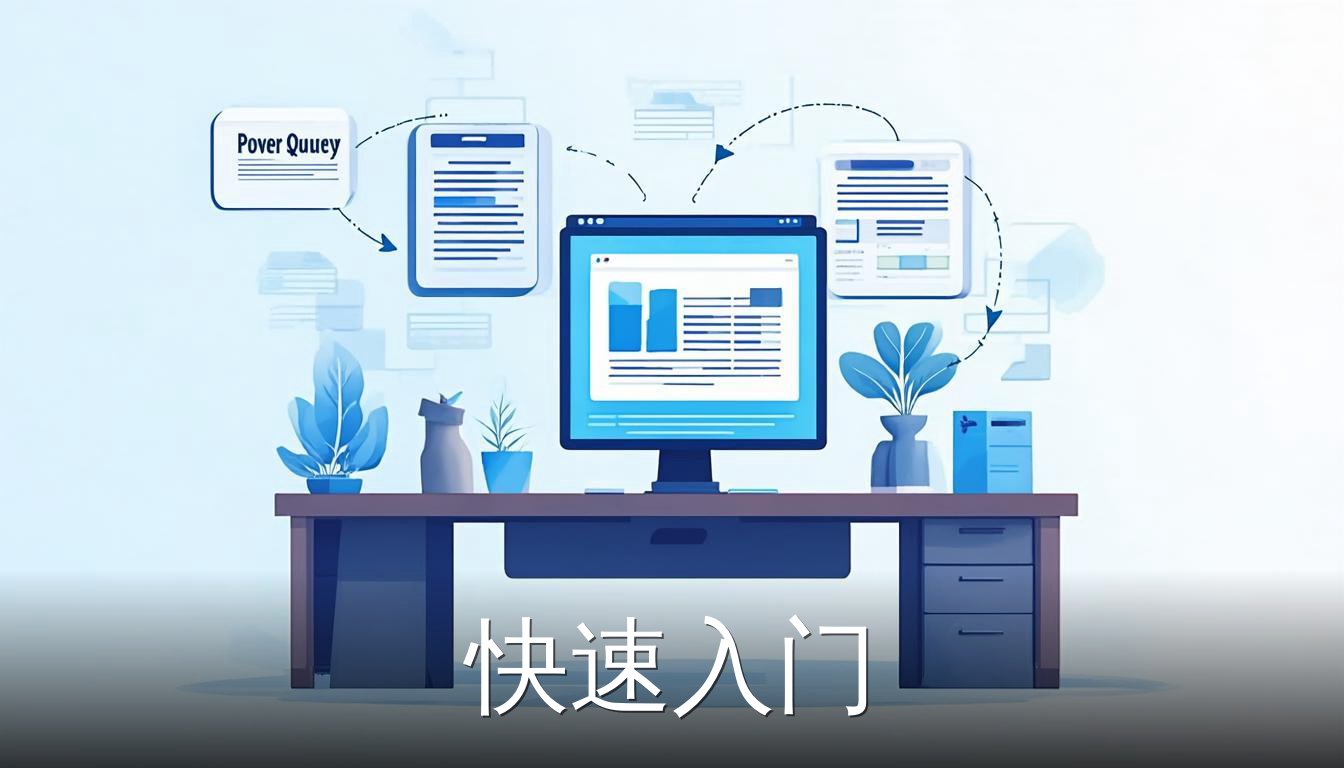 Power Query 编辑器界面与数据清洗流程示意